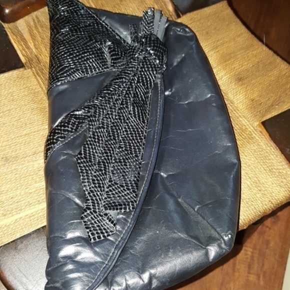 Vintage leather and snakeskin clutch - Picture 2 of 8